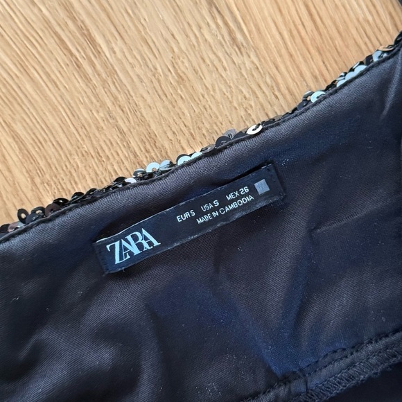 Zara Black Sequin Slip Dress - Picture 7 of 7